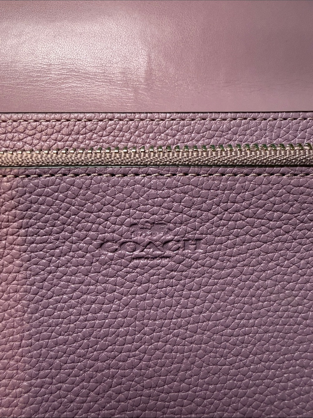 Coach Pebbled Leather Crossbody Bag in Lilac Pink - Picture 5 of 7